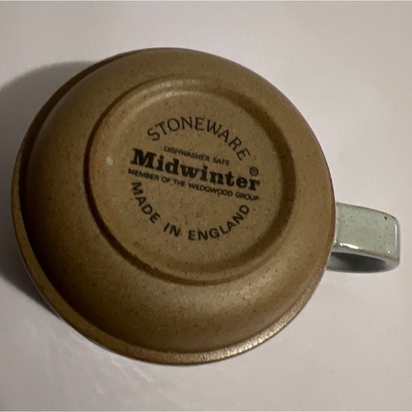 MIDWINTER Stoneware Wedgwood  Coffee Cups Mugs Blue stripe made in England EUC - Picture 2 of 7